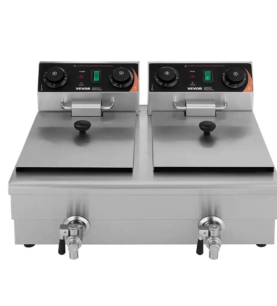 Friteuse 2 bacs de 8L tout inox