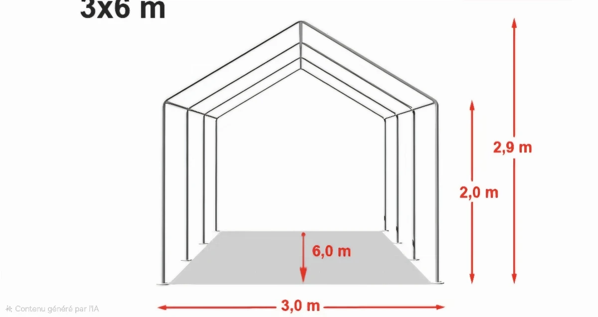 Location de chapiteau 3 × 6 m – Blanc et vert
